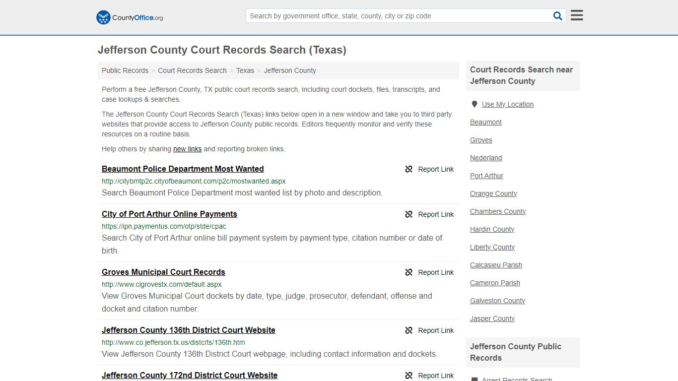 Jefferson County Court Records Search (Texas) - County Office